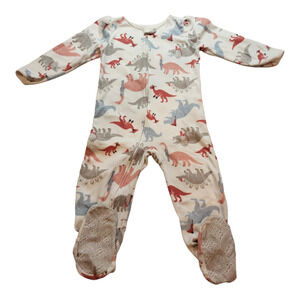Just One You by Carter's Fleece Zip-up Footed Dinosaur PJs 4T